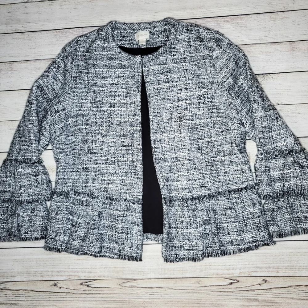 Chicos Blazer Overcoat textured Jacket